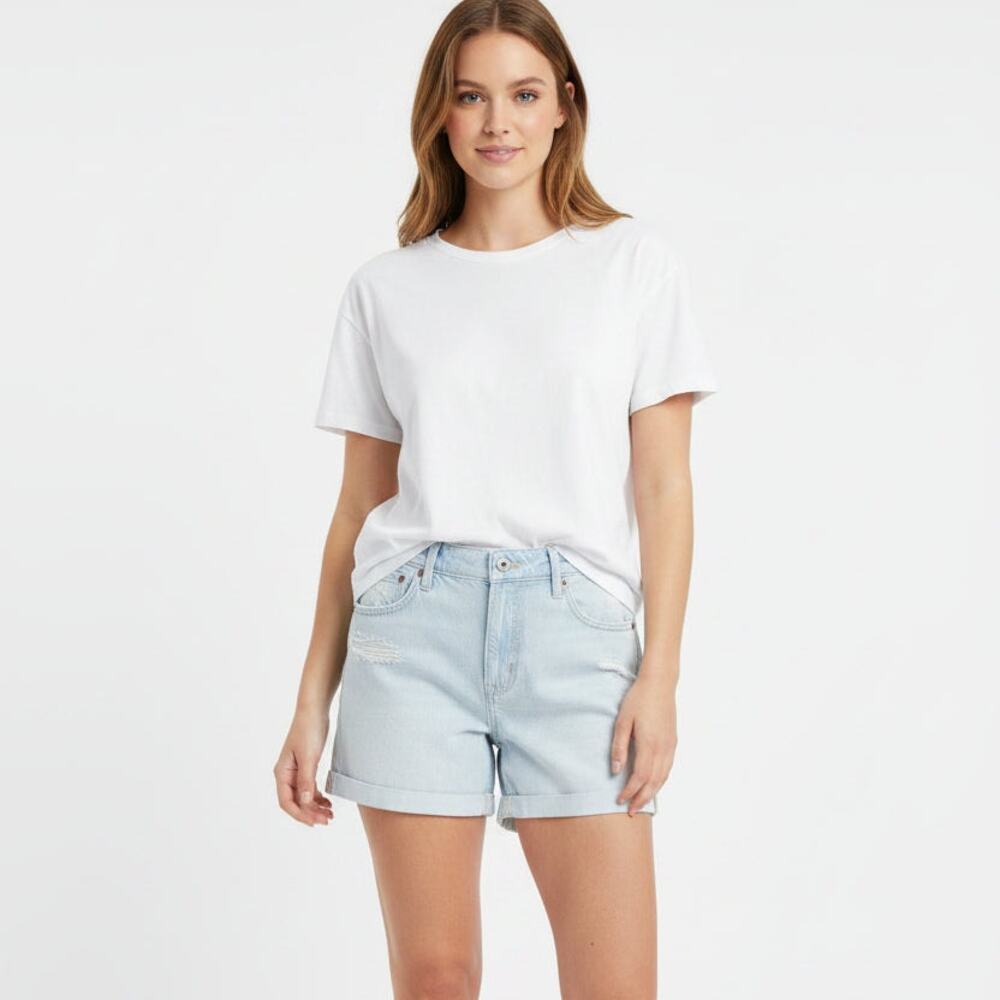American Eagle AE Super High Rise 6in Relaxed Denim Shorts Womens 4 27W Strigid
